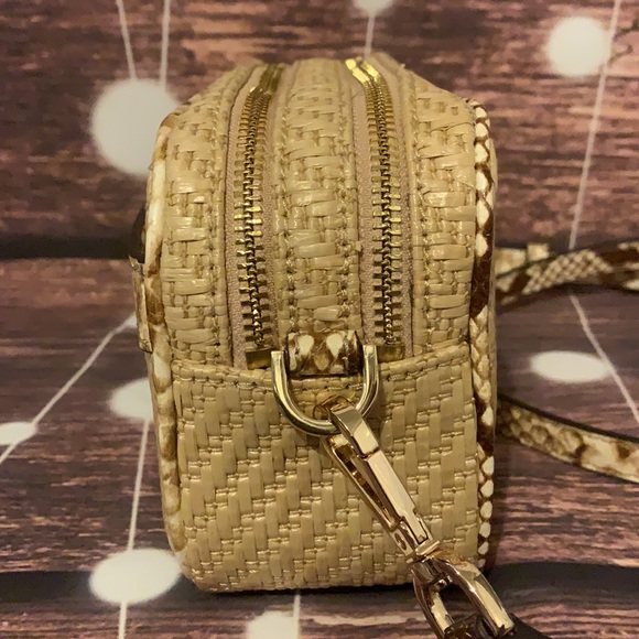 🌺 MICHAEL KORS 🌺 NATURAL STRAW PYTHON CAPSULE - Picture 7 of 8